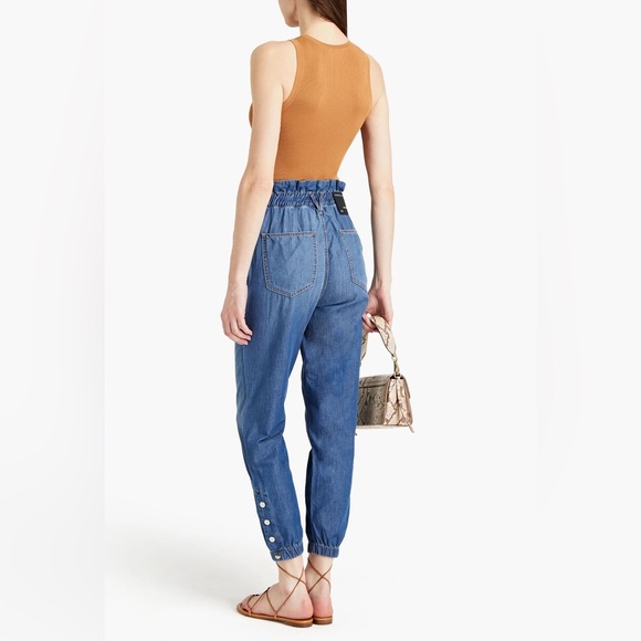 Veronica Beard Tapered Paperbag Jeans Blue Size 26/2 - Picture 6 of 16